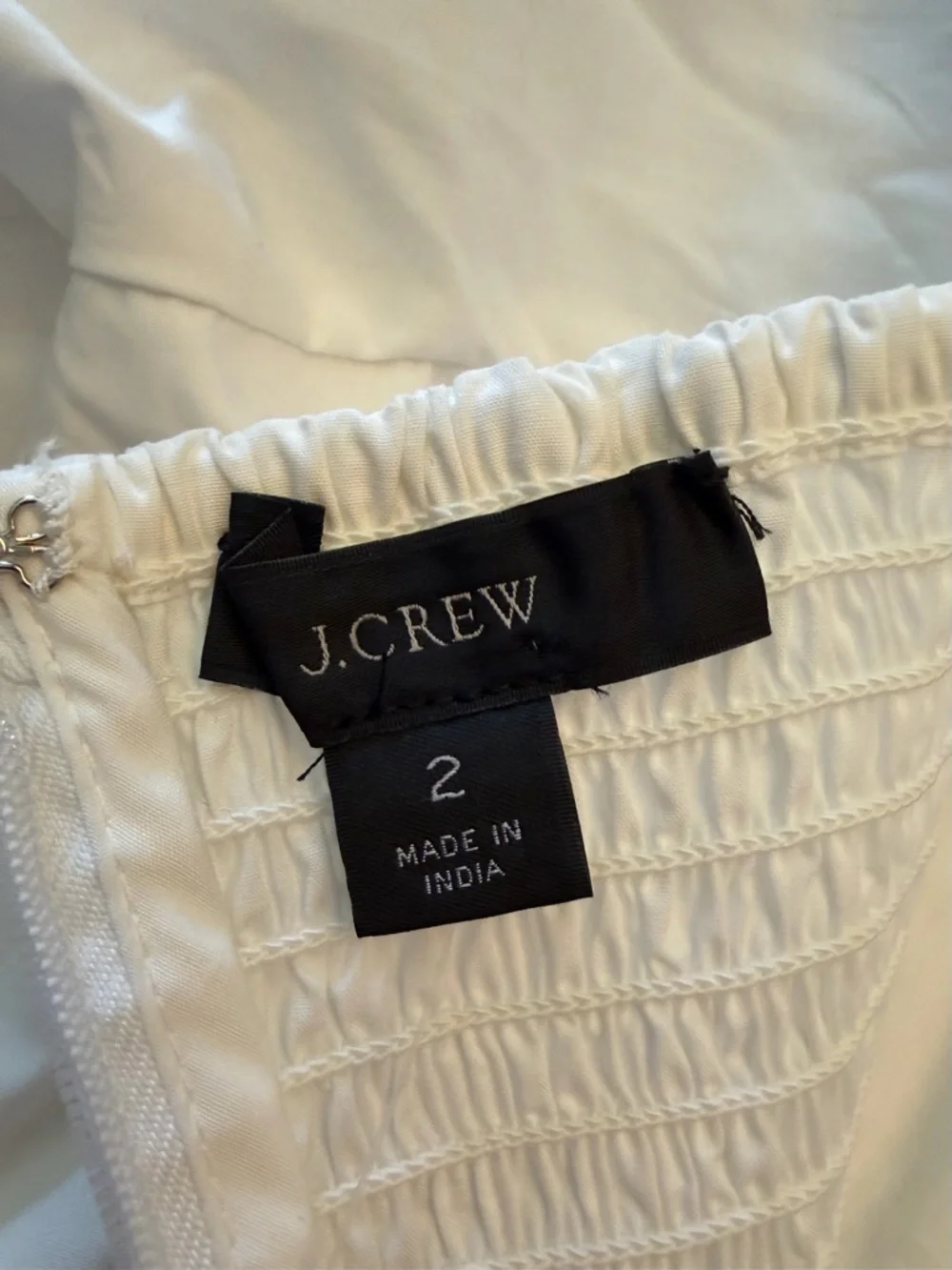J. Crew White Square-Neck Peasant Blouse with Puff Sleeves